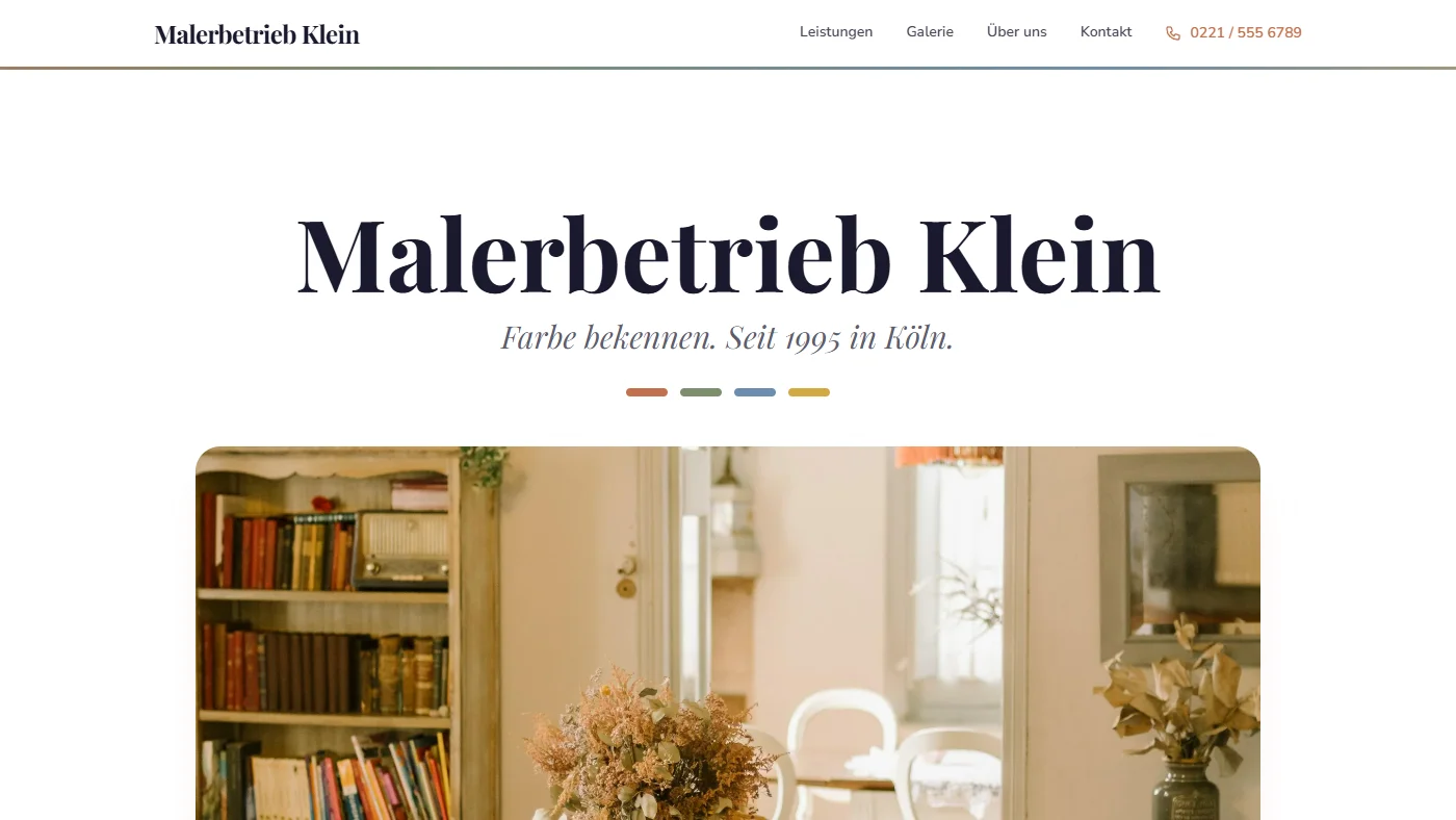 Beispiel Website Maler